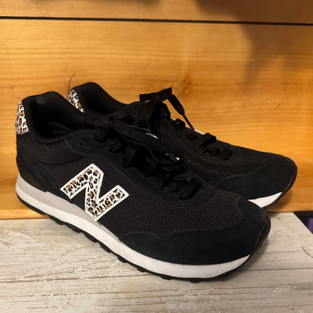 New Balance Black Sneakers with Leopard Print Women’s Size 9